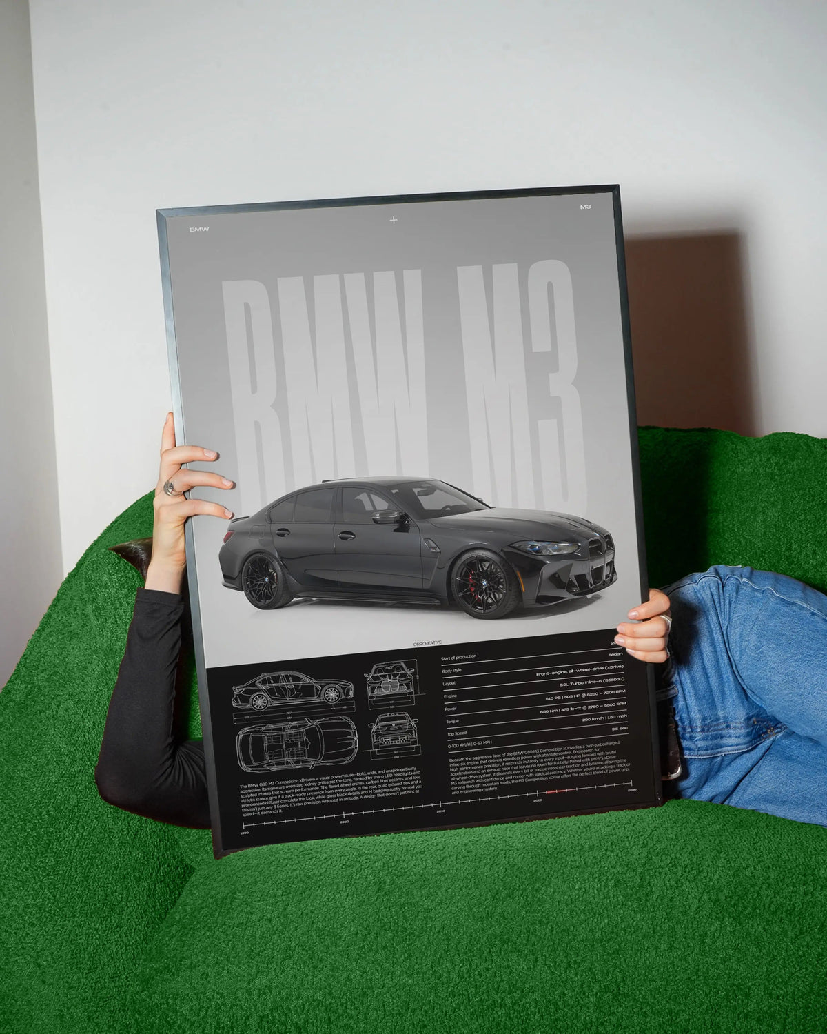 BMW M3 Competition G80 Car Poster - image 2
