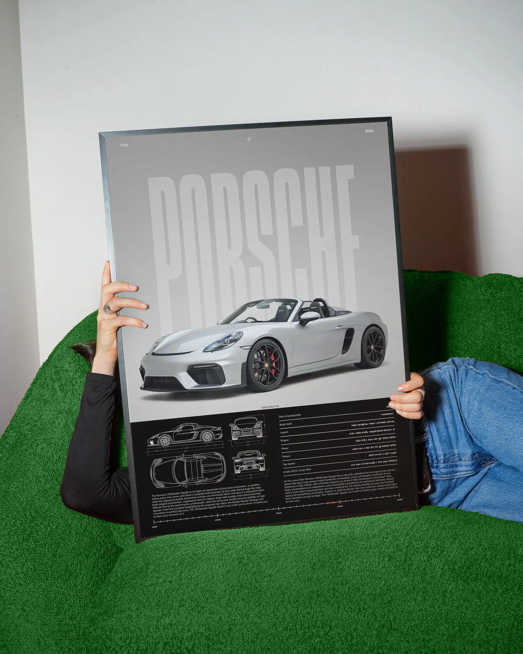 Porsche 718 Boxster Spyder Car Poster - image 2