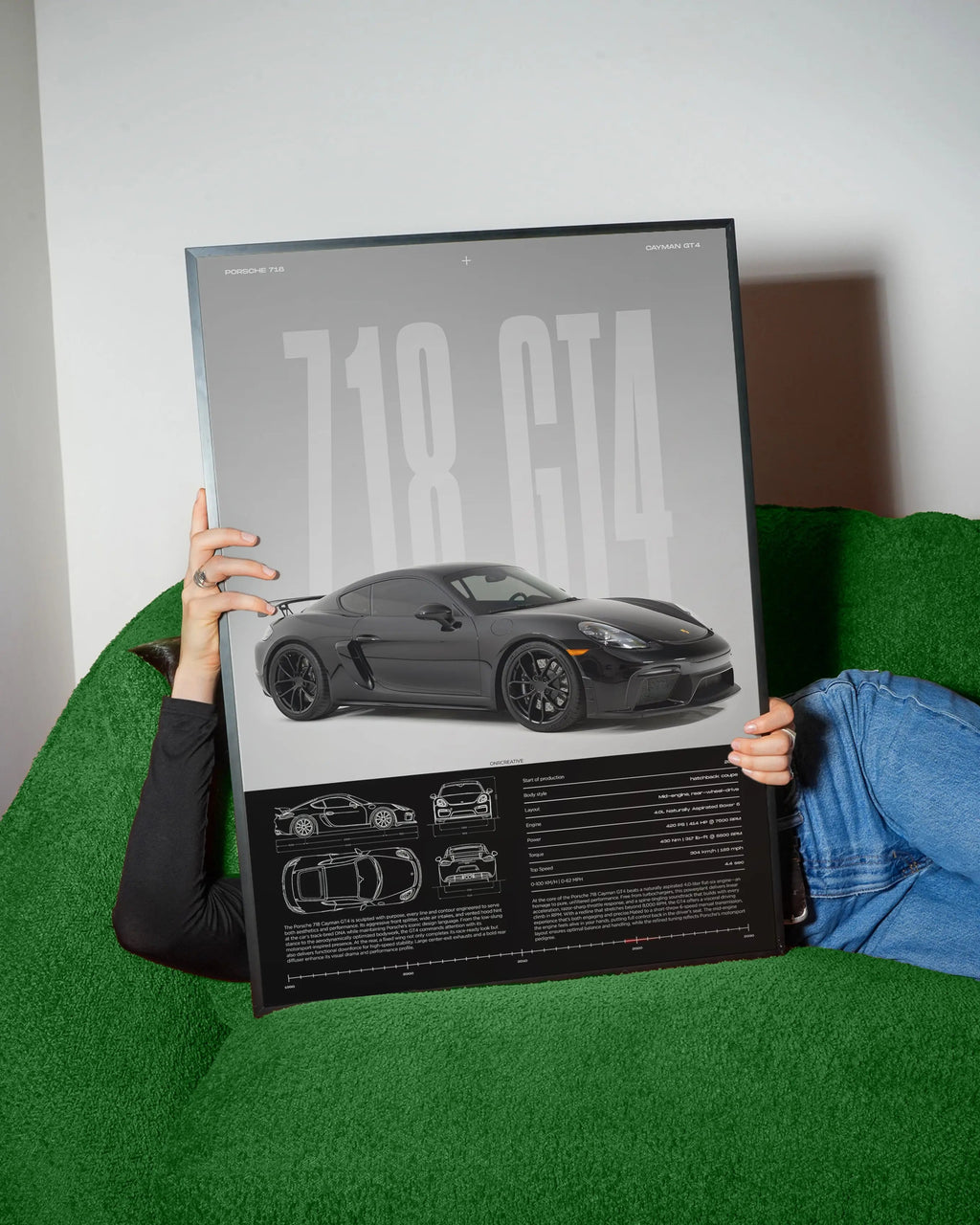Porsche 718 Cayman GT4 Car Poster - image 2