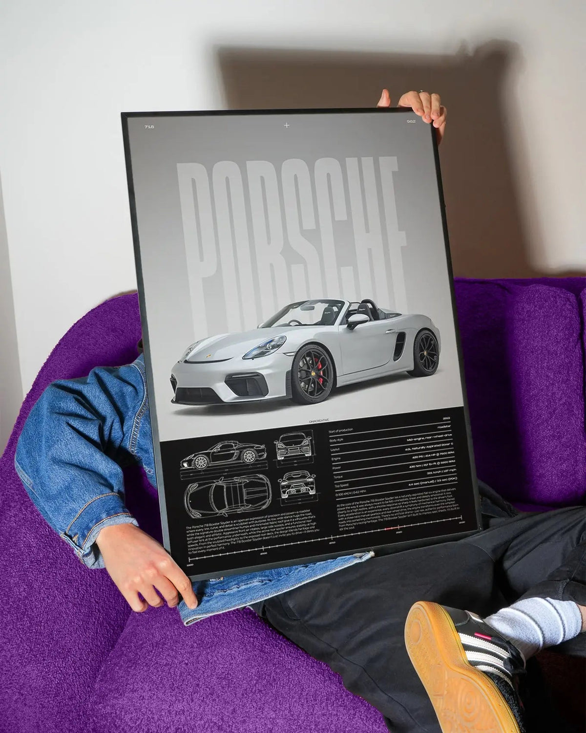 Porsche 718 Boxster Spyder Car Poster - image 3
