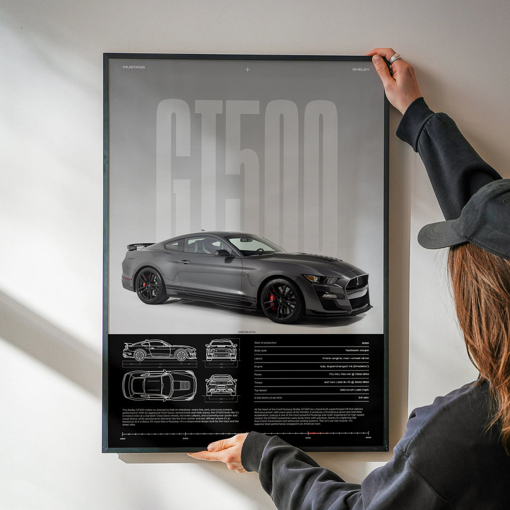Ford Mustang Shelby GT500 Car Poster - image 3