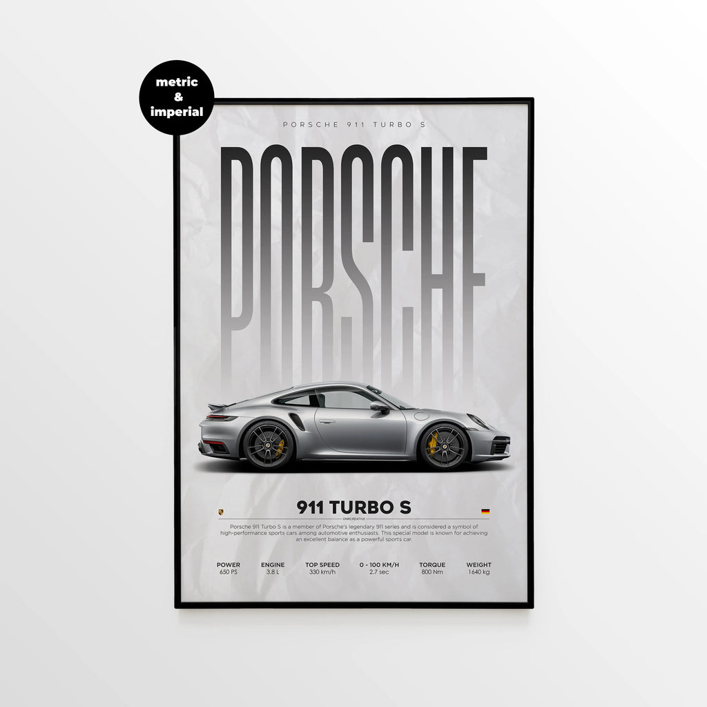Porsche 911 Turbo S 992 Car Poster - image 1