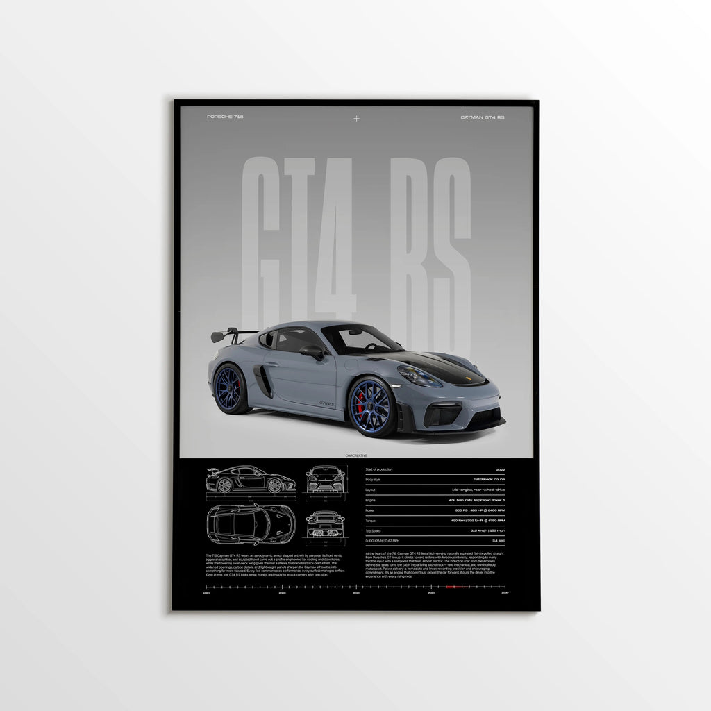 Porsche 718 Cayman GT4 RS Car Poster - image 1