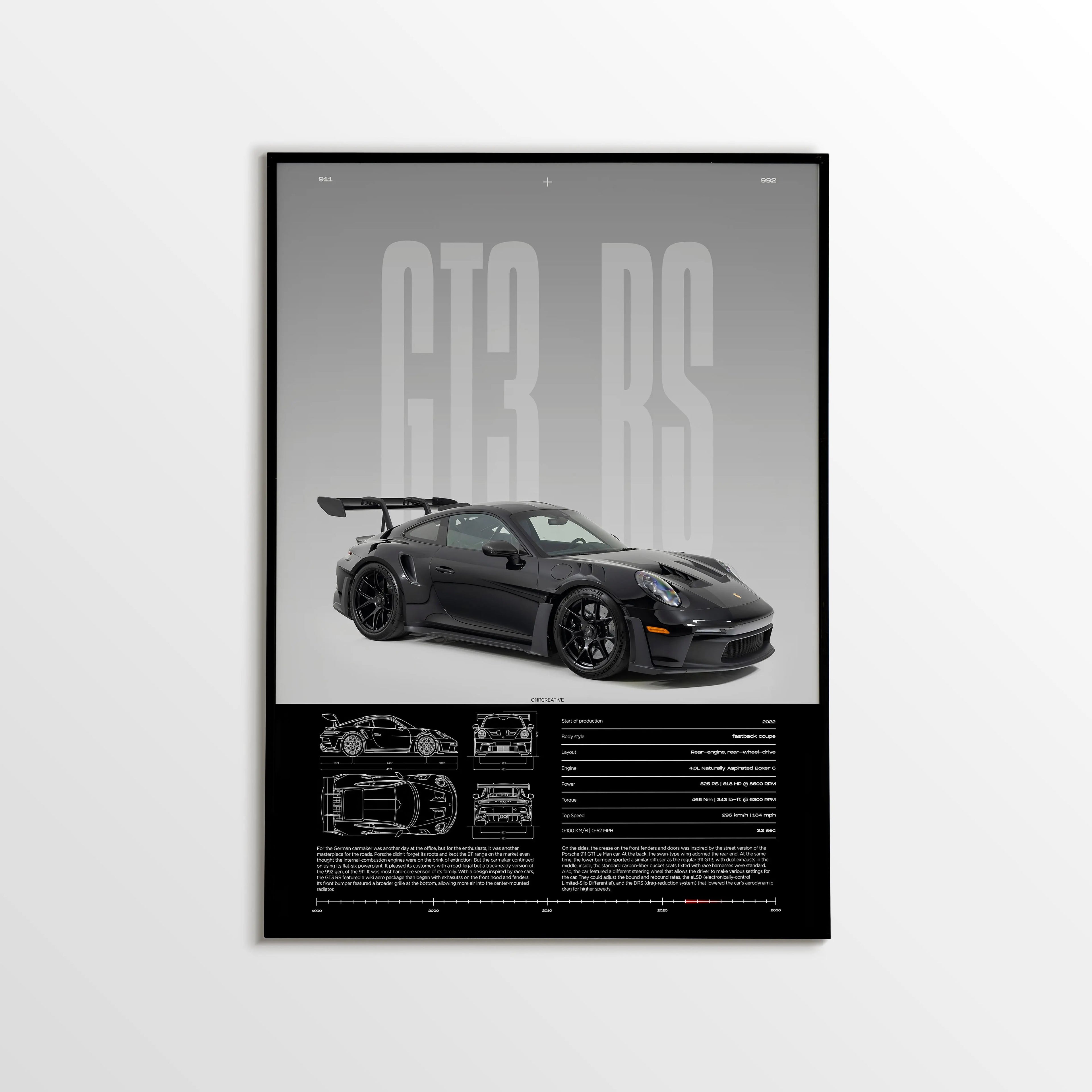 Weissach Package Porsche 911 GT3 RS Car Poster - image 1