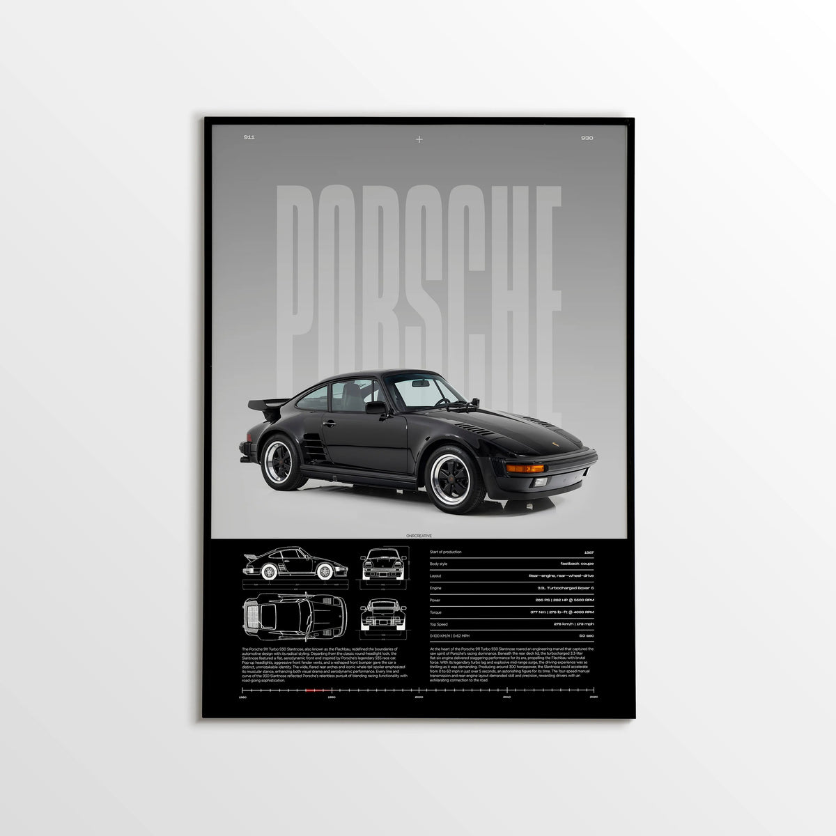 Porsche 911 Turbo 930 Slantnose Car Poster - image 1