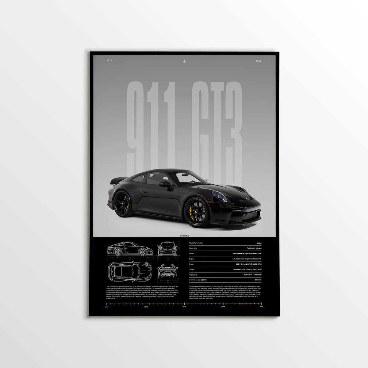 Porsche 911 GT3 Touring 992 Car Poster - image 1