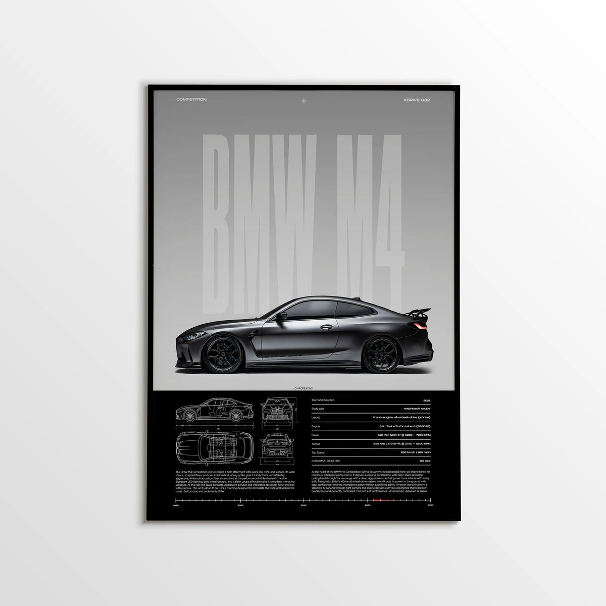 BMW M4 Competition G82 Car Poster - image 1