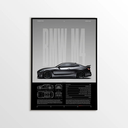BMW M4 Competition G82 Car Poster - image 1