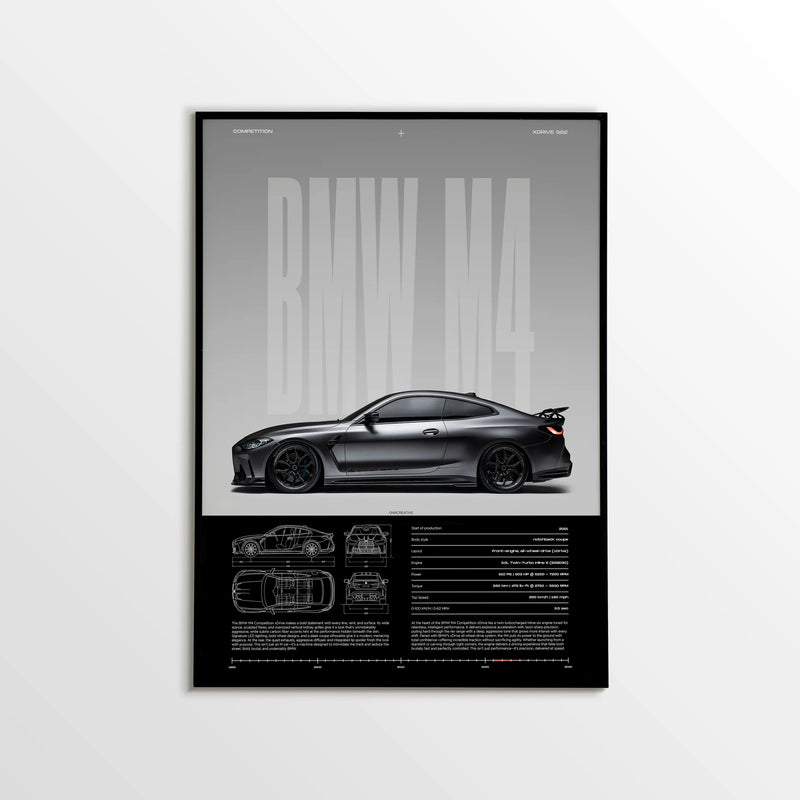BMW M4 Competition G82 Car Poster