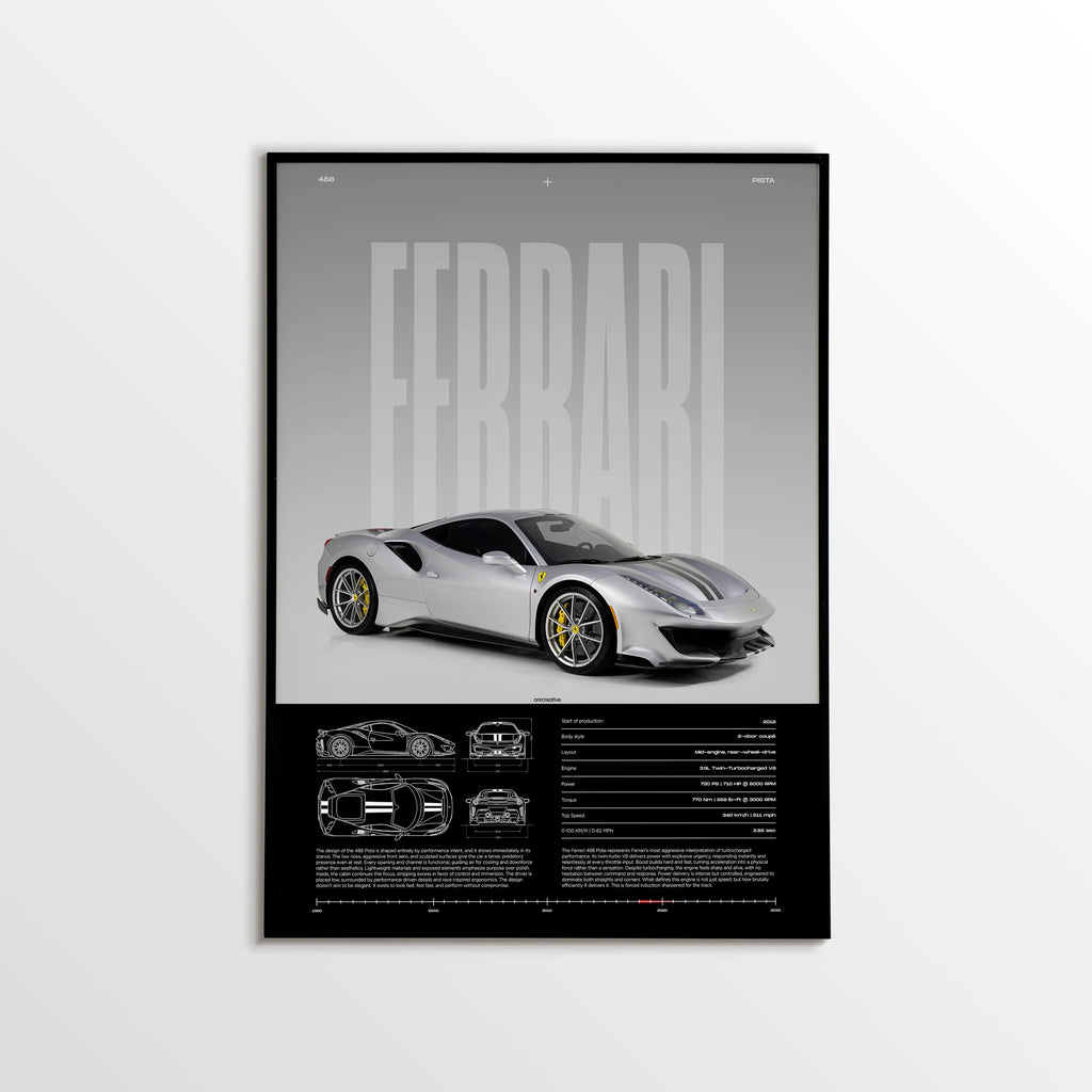 Ferrari 488 Pista Car Poster - image 1