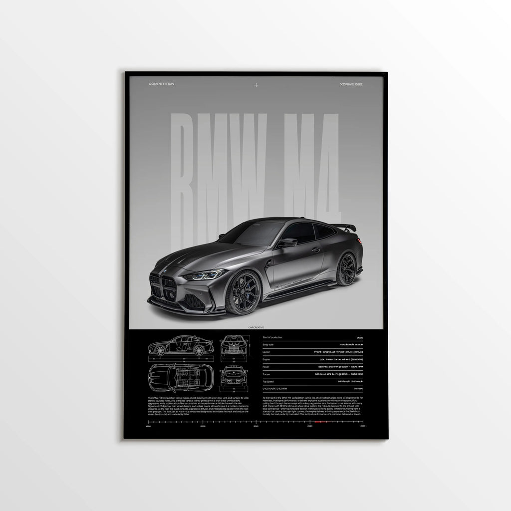 BMW M4 Competition xDrive Car Poster - image 1