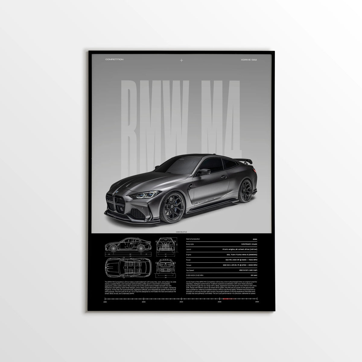 BMW M4 Competition xDrive Car Poster - image 1