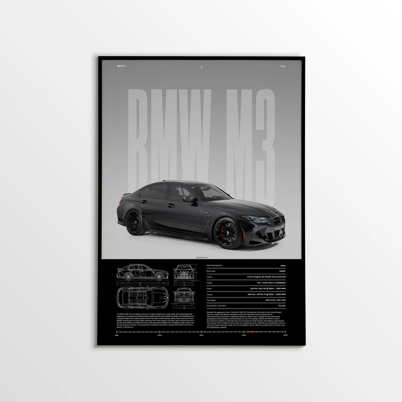 BMW M3 Competition G80 Car Poster