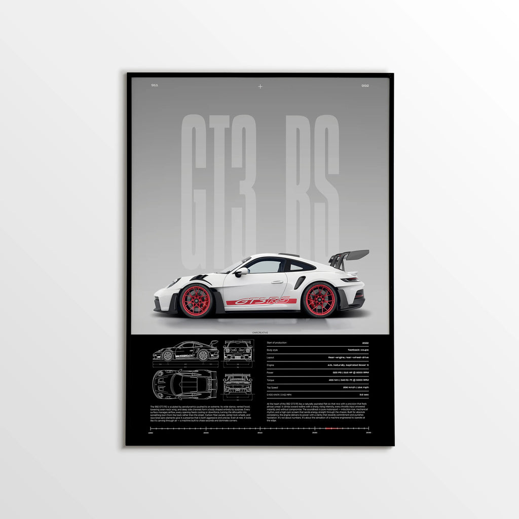 Porsche 911 GT3 RS 992 Car Poster - image 1