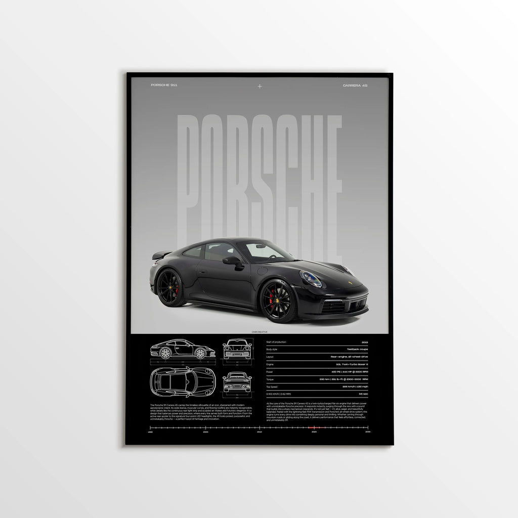 Porsche 911 Carrera 4S Car Poster - image 1