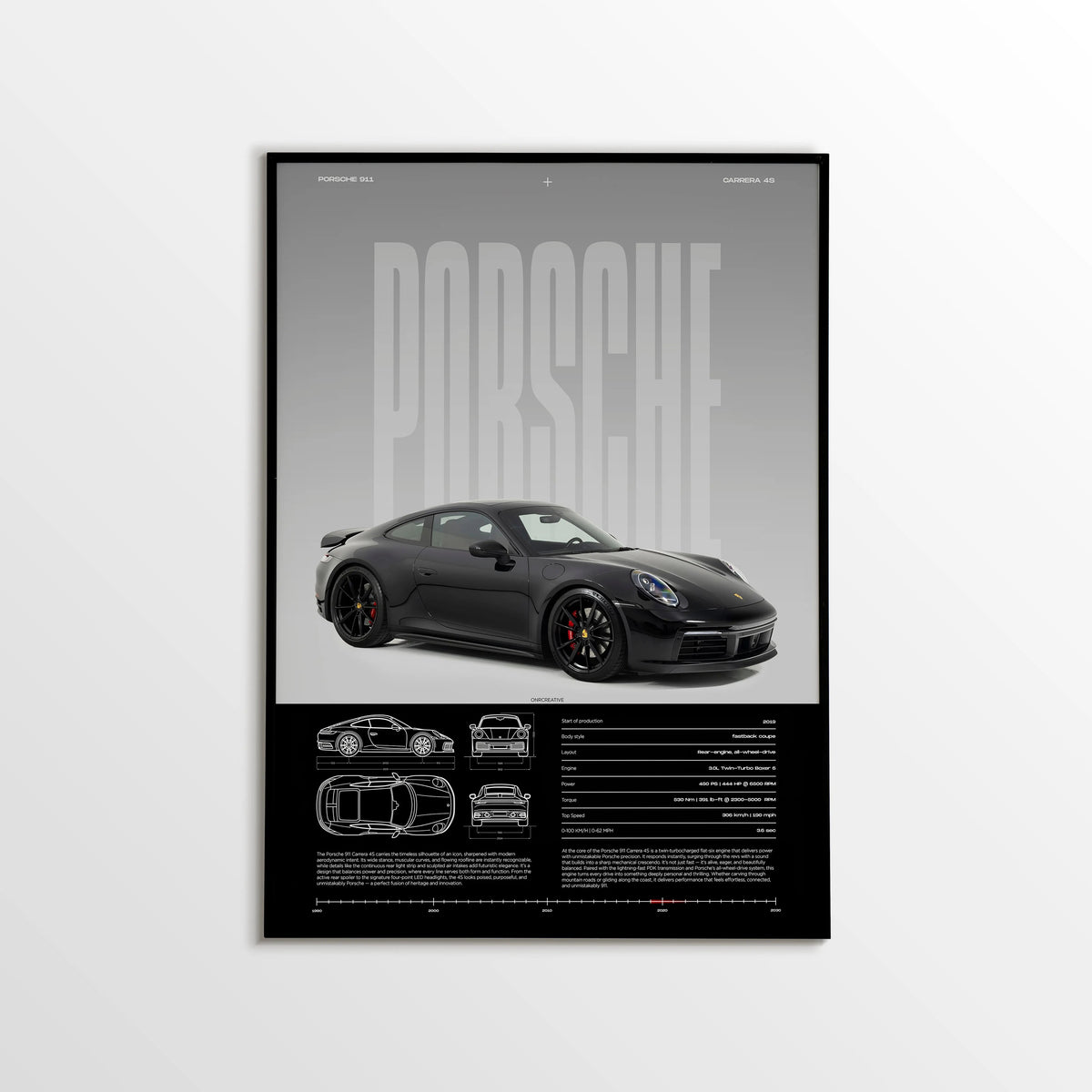 Porsche 911 Carrera 4S Car Poster - image 1
