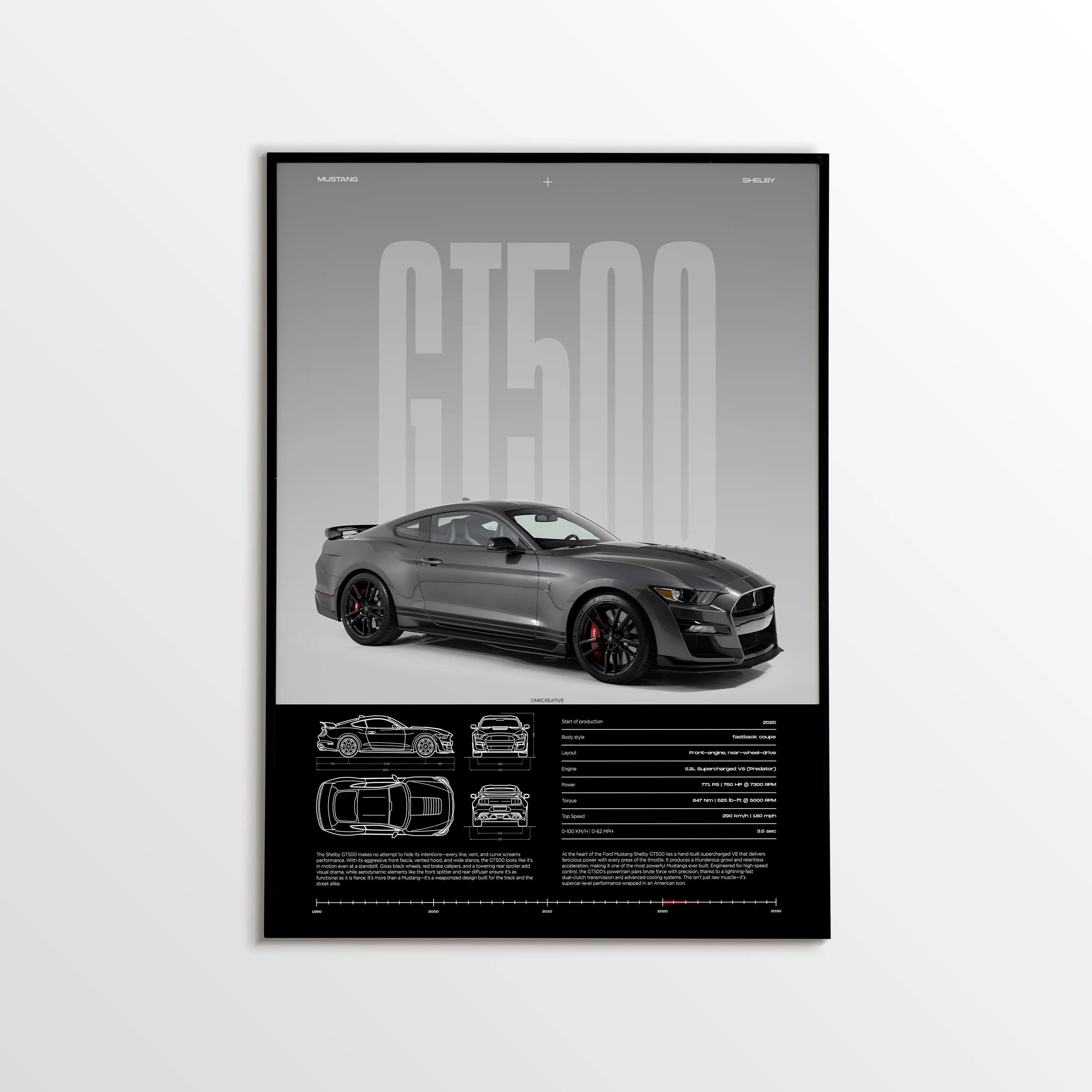 Ford Mustang Shelby GT500 Car Poster - image 1
