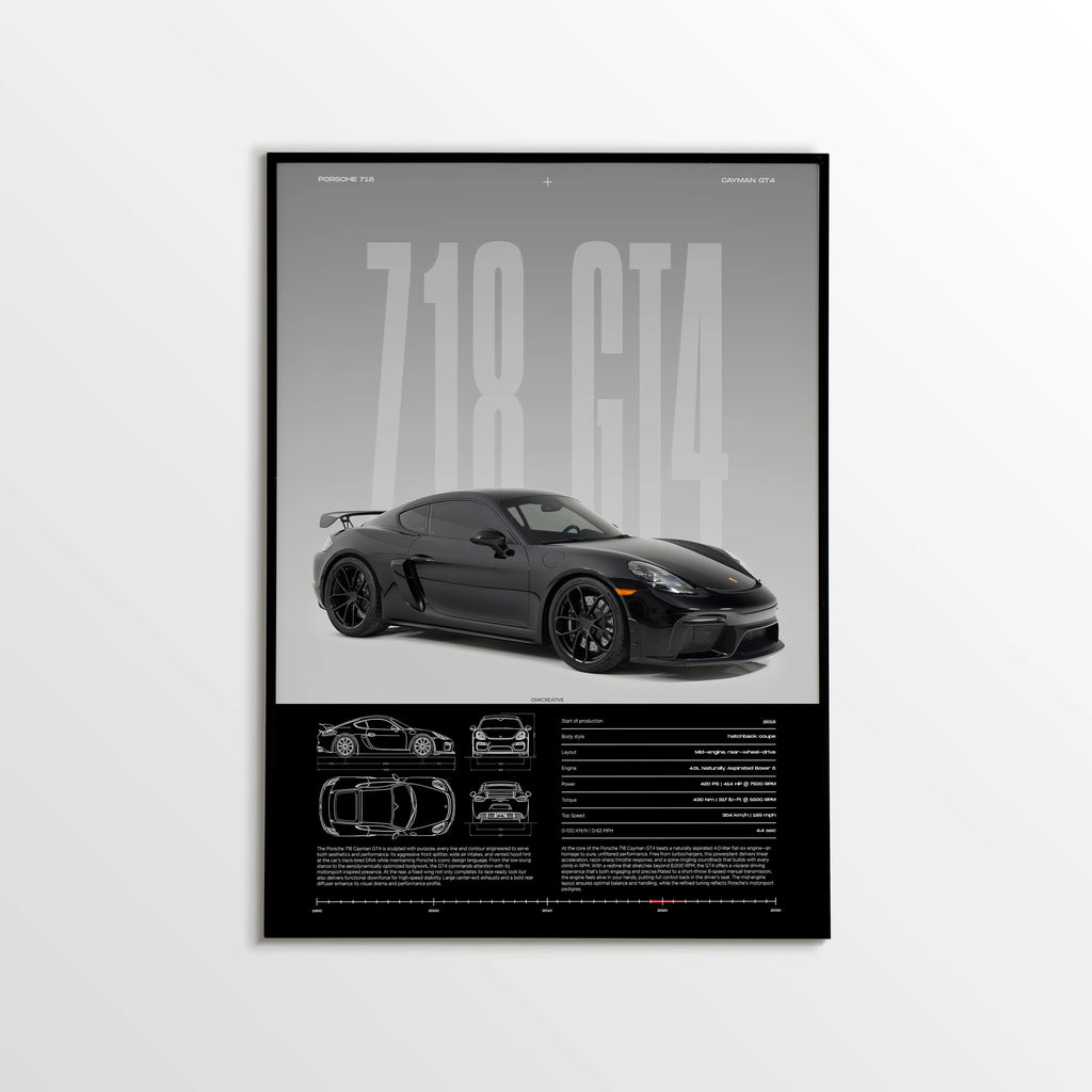 Porsche 718 Cayman GT4 Car Poster - image 1