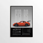Porsche 911 GT3 RS 992 Lava Orange Car Poster - image 1