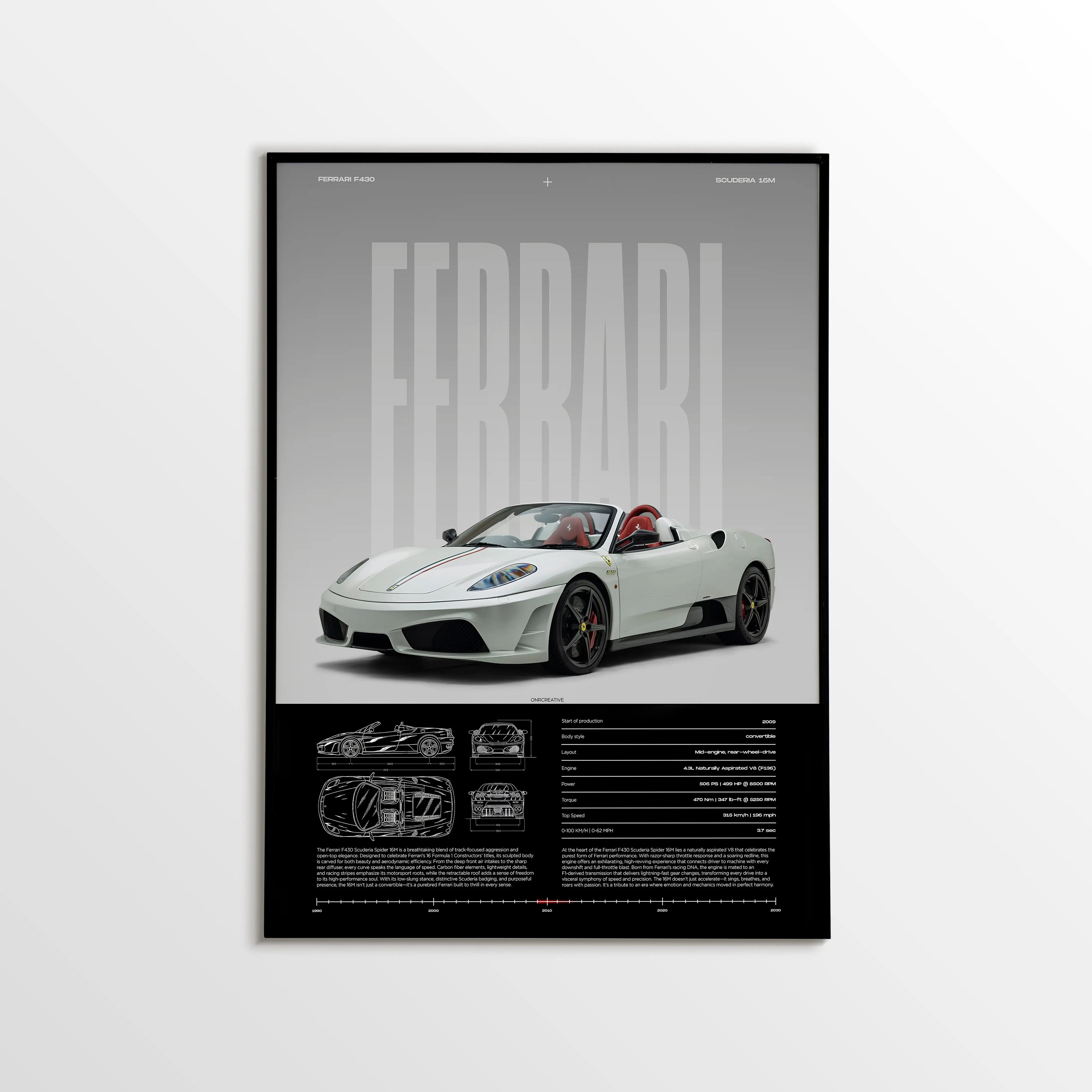Ferrari F430 Scuderia Spider 16M Car Poster - image 1