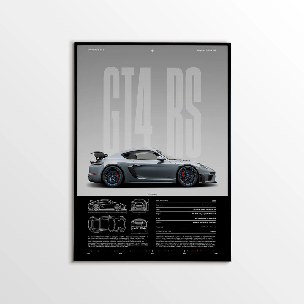 Porsche 718 Cayman GT4 RS Car Poster - image 1