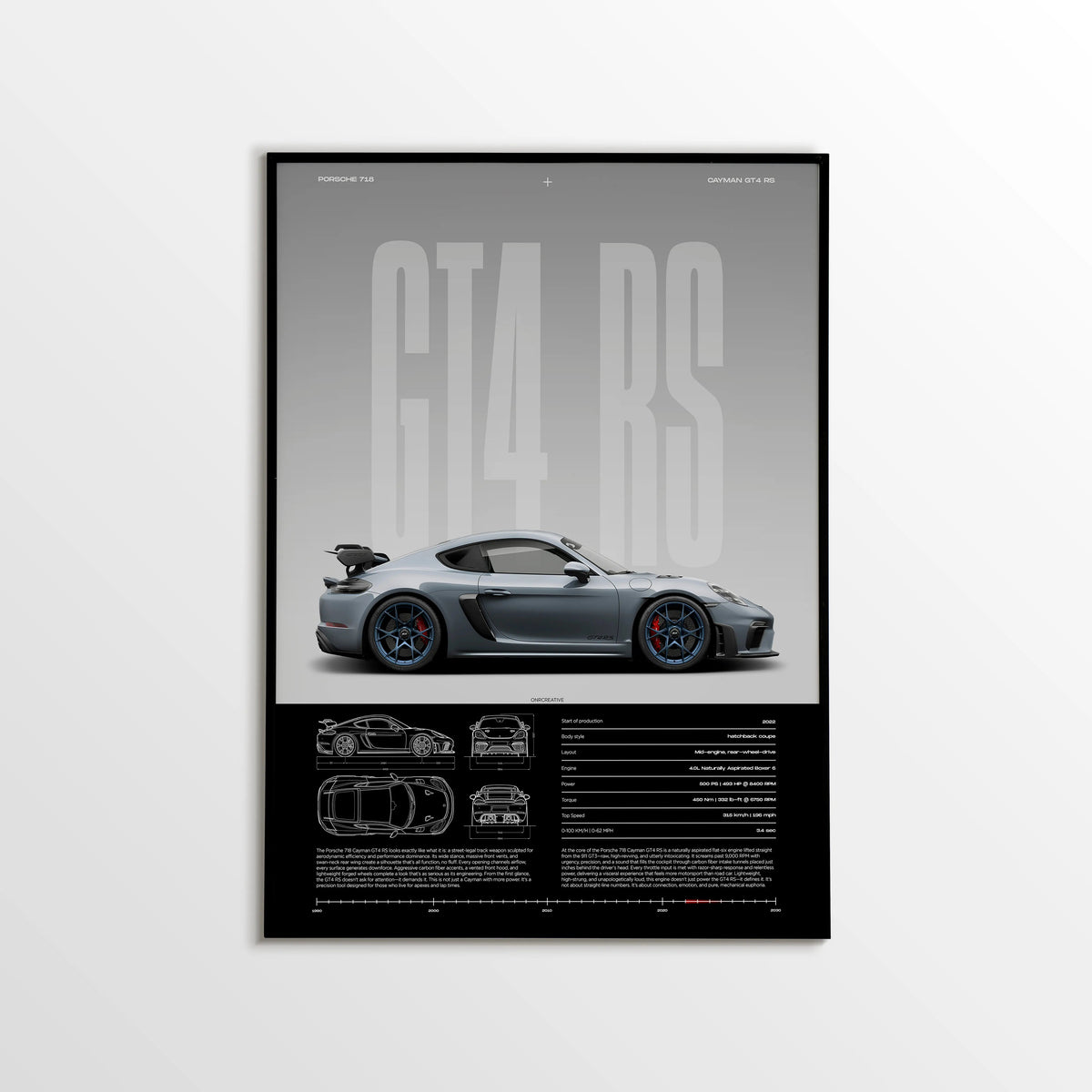 Porsche 718 Cayman GT4 RS Car Poster - image 1