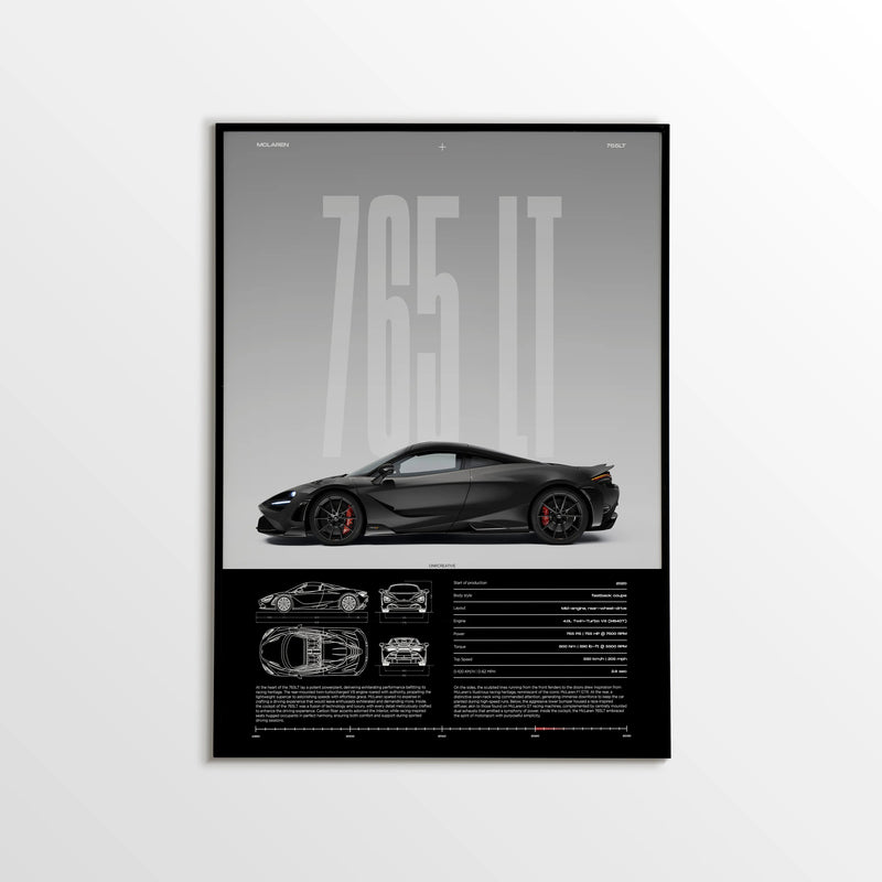 McLaren 765LT Car Poster