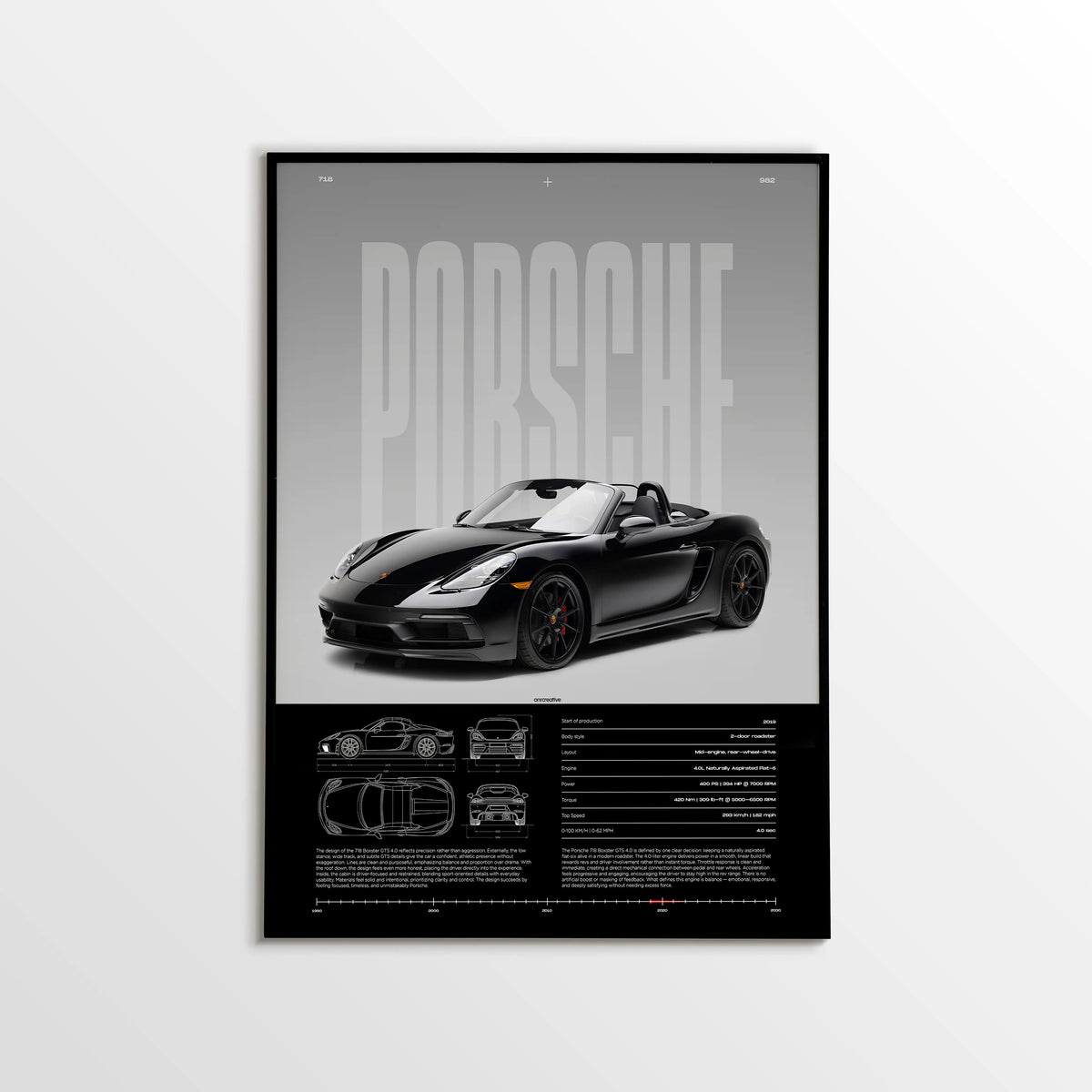 Porsche 718 Boxster GTS Car Poster - image 1