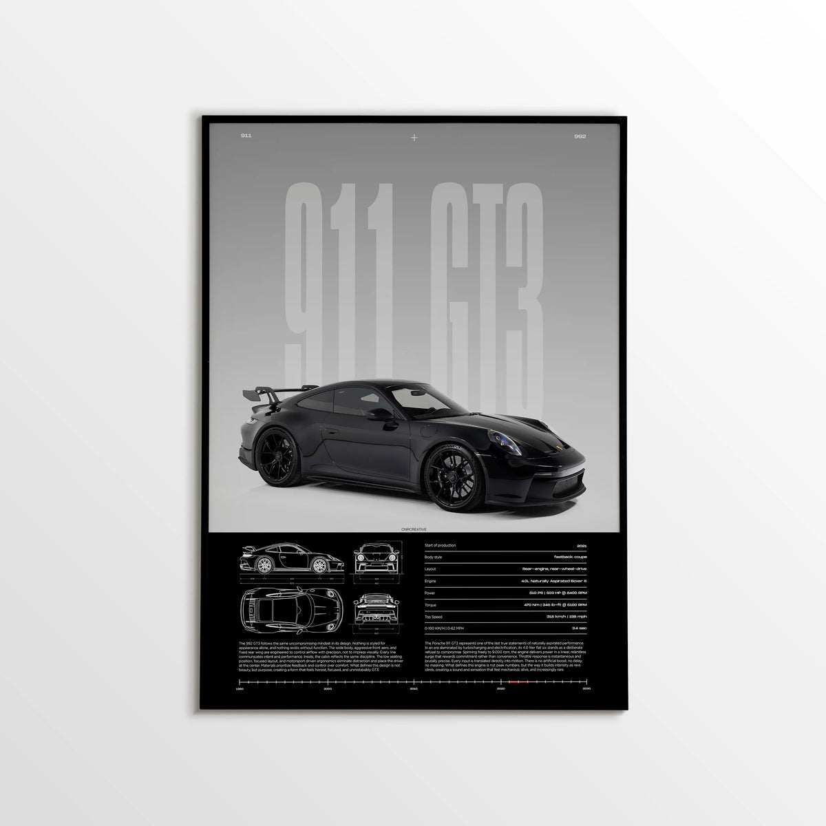 Porsche 911 GT3 992 Car Poster - image 1