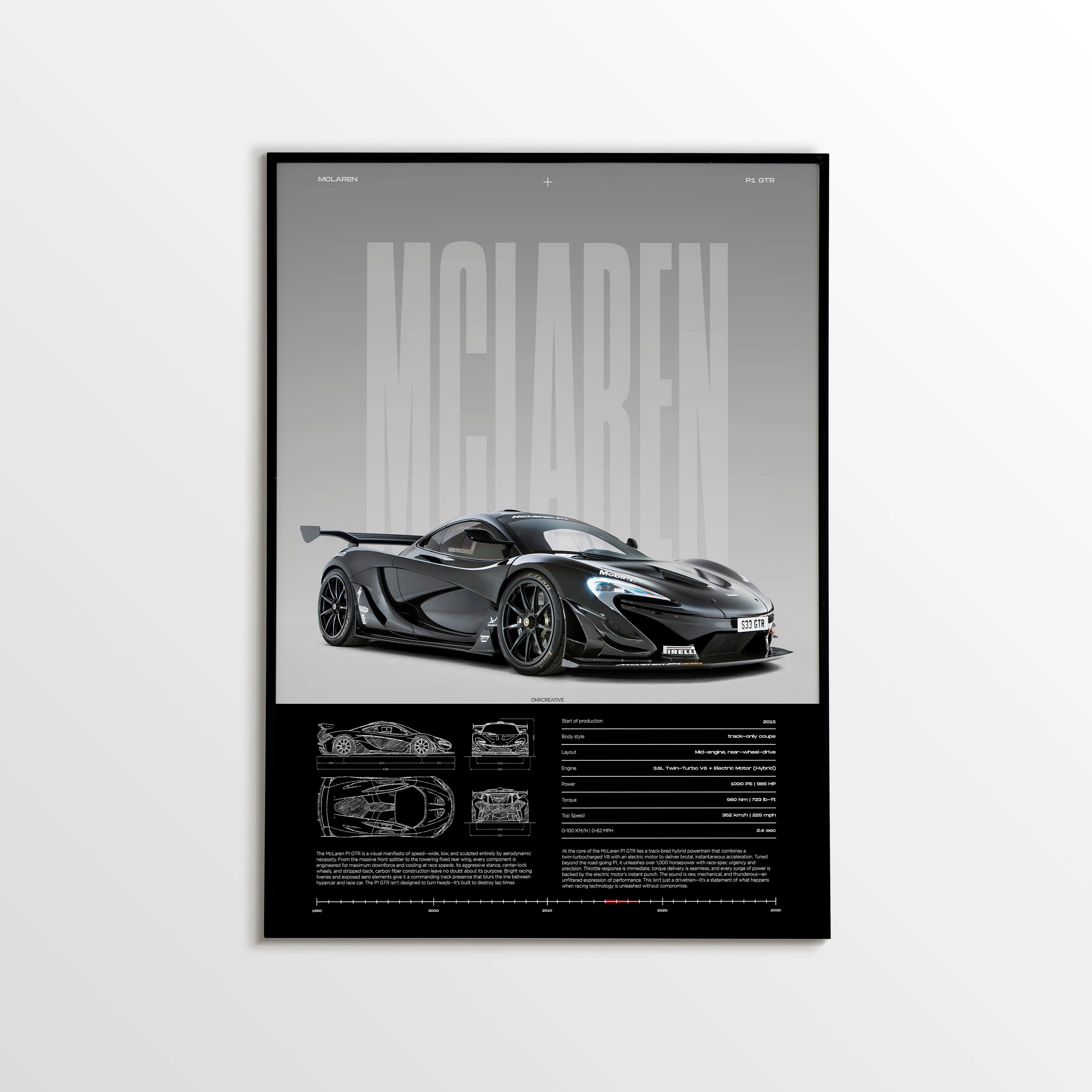 McLaren P1 GTR Car Poster - image 1