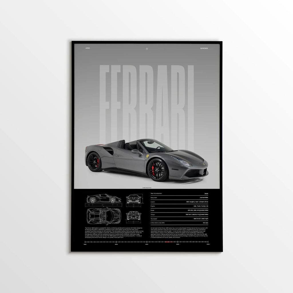 Ferrari 488 Spider Car Poster - image 1