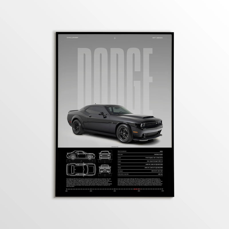 Dodge Challenger SRT Demon 170 Car Poster