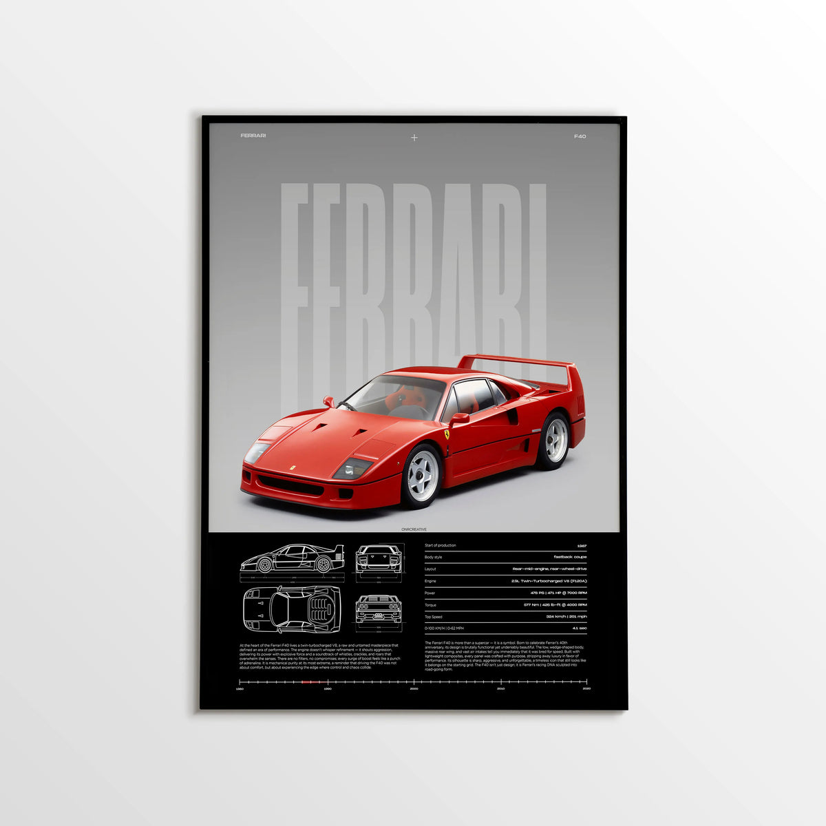 Ferrari F40 Car Poster - image 1
