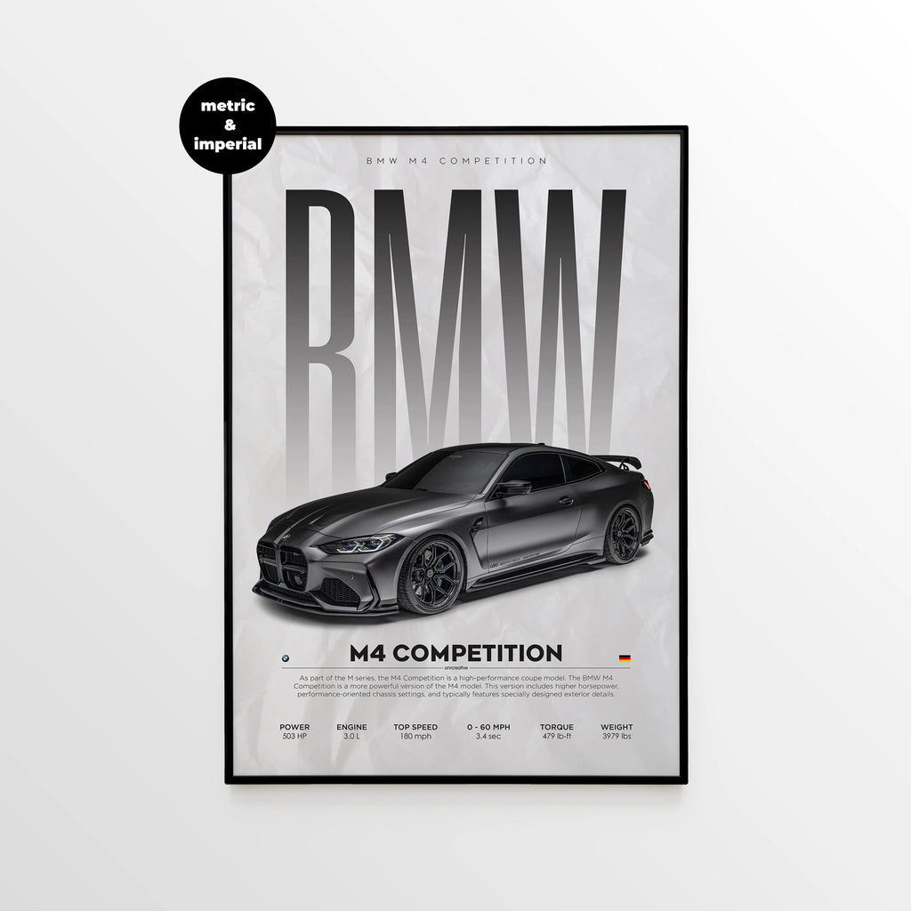 BMW M4 Competition G82 Car Poster - image 1