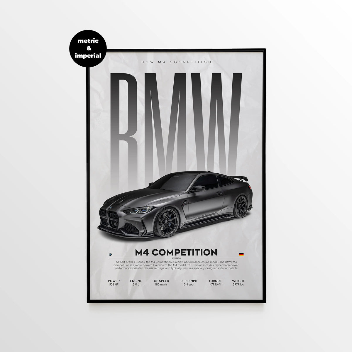 BMW M4 Competition G82 Car Poster - image 1