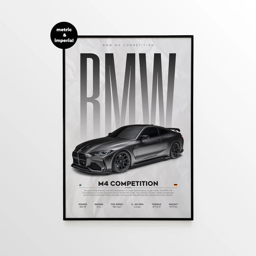 BMW M4 Competition G82 Car Poster - image 1
