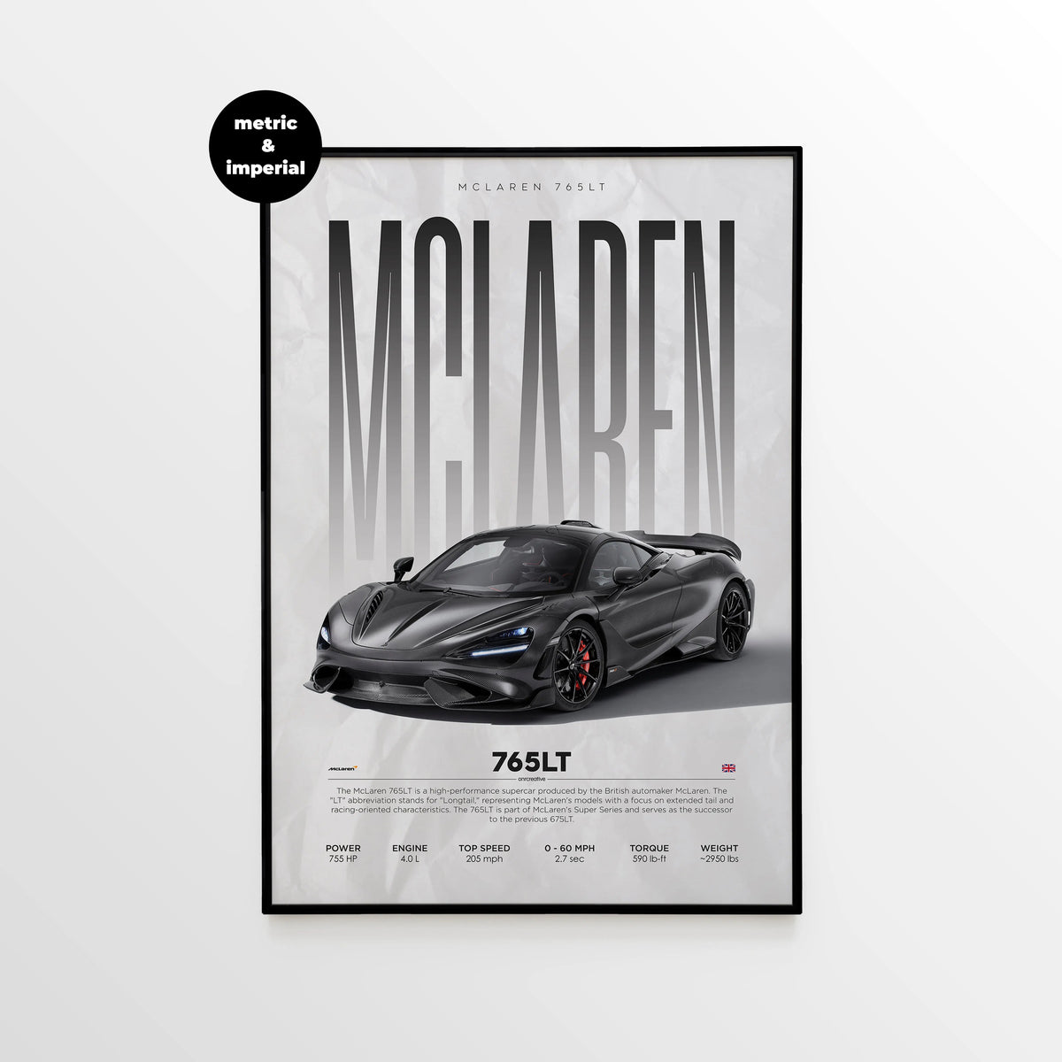McLaren 765LT Car Poster - image 1