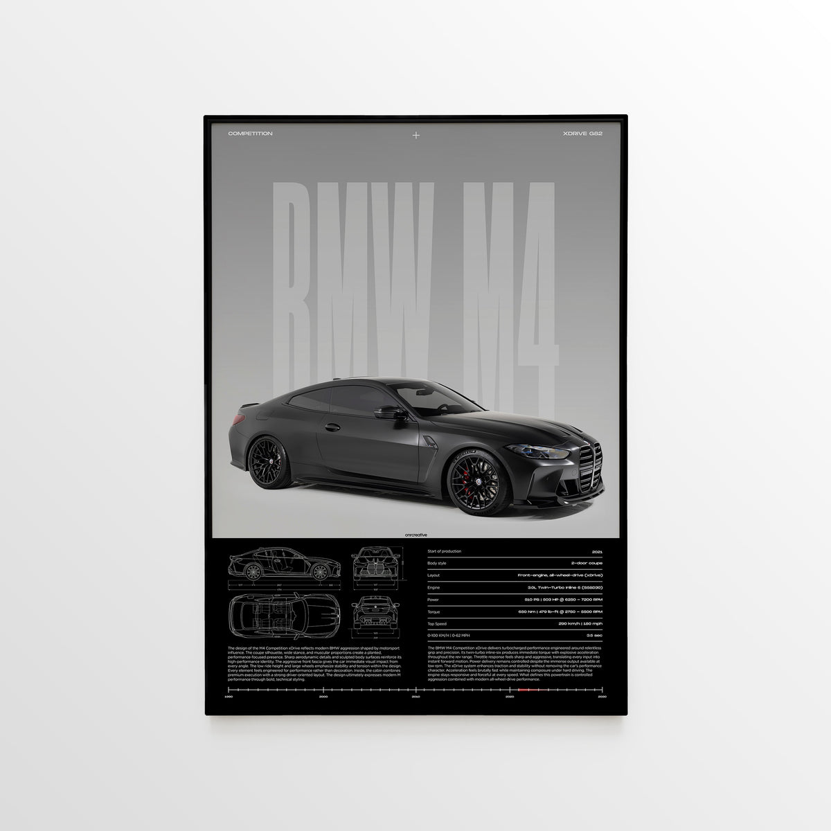 BMW M4 Competition (G82) Car Poster - image 1