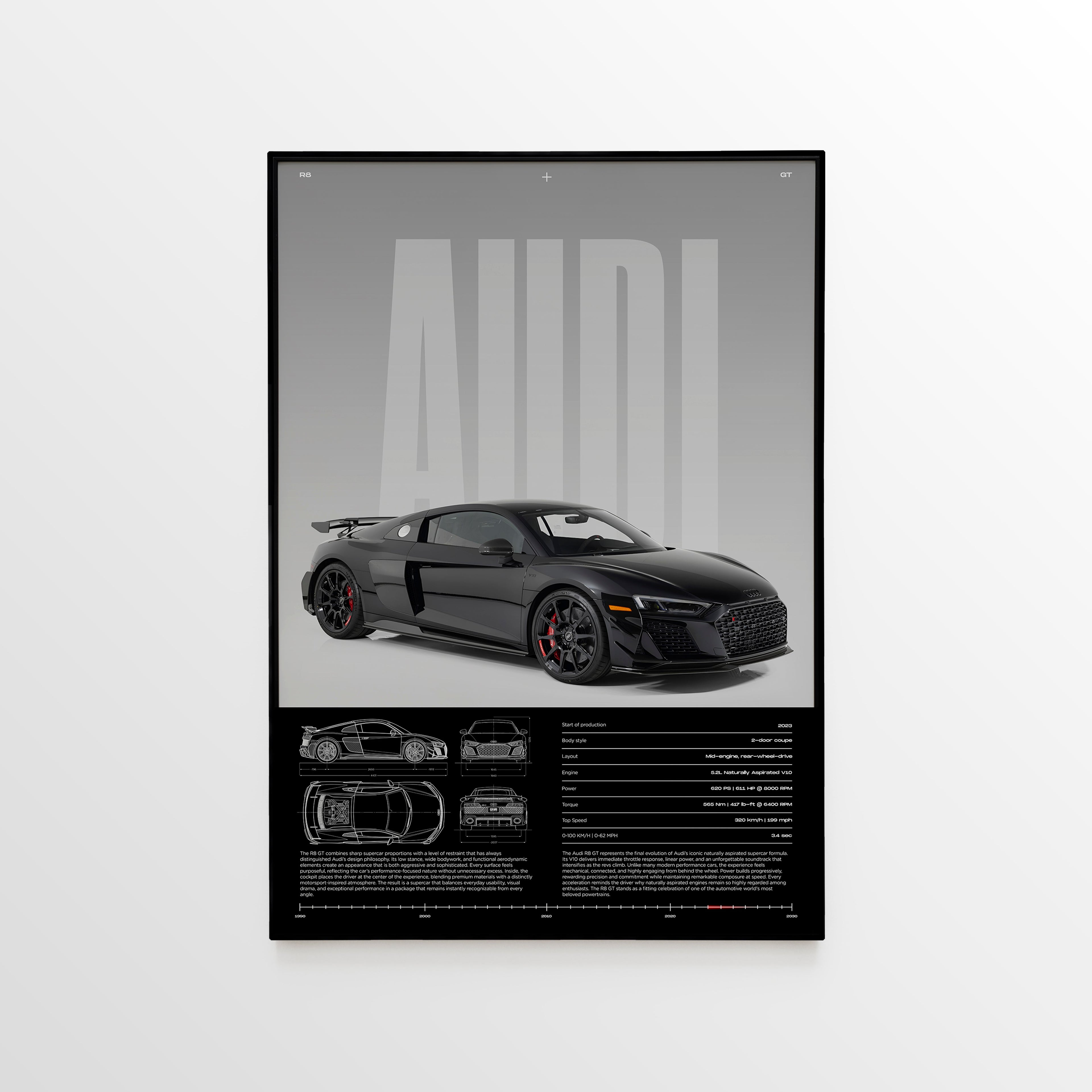 Audi R8 V10 GT Car Poster - image 1