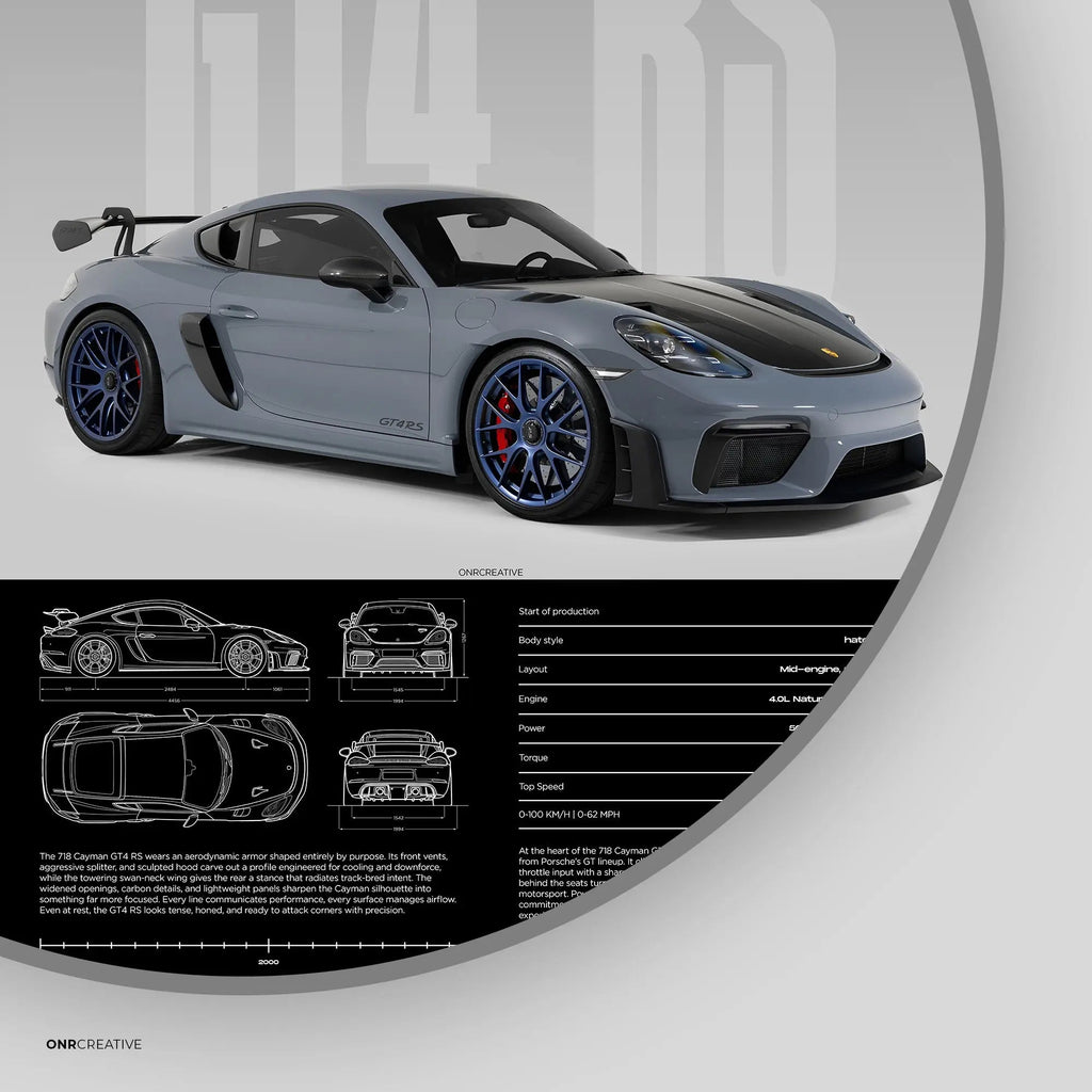 Porsche 718 Cayman GT4 RS Car Poster - image 6