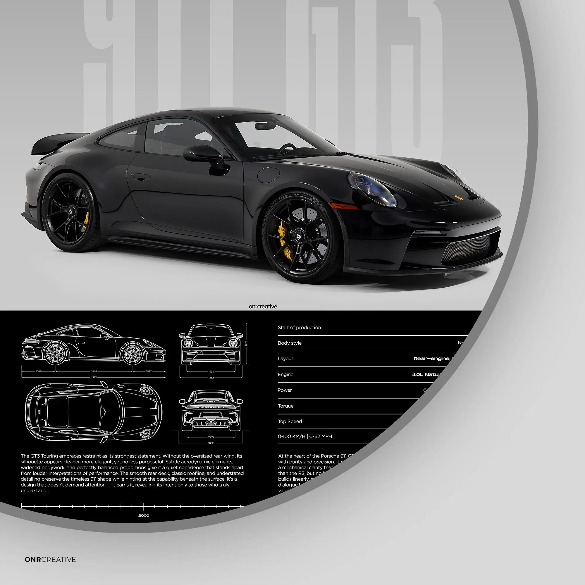 Porsche 911 GT3 Touring 992 Car Poster - image 4