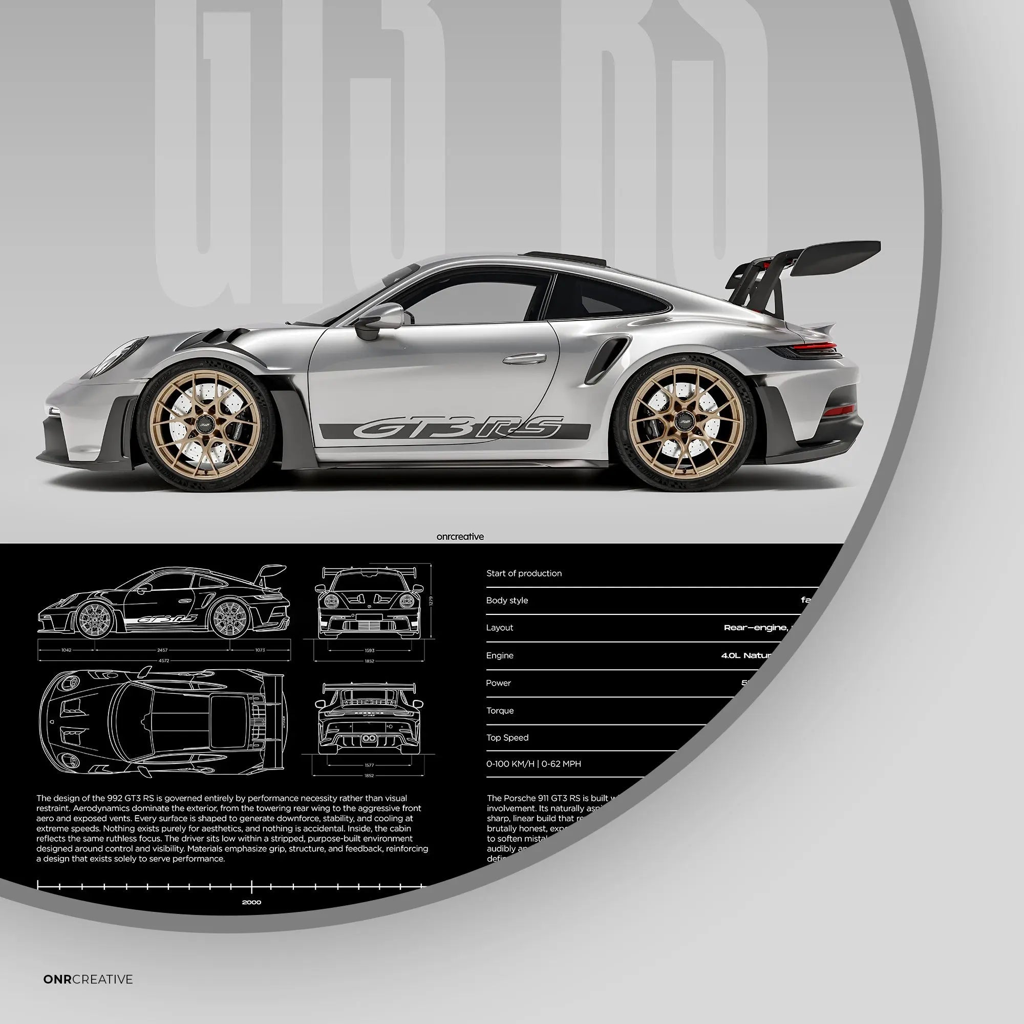 Porsche 911 GT3 RS 992 Car Poster - image 6