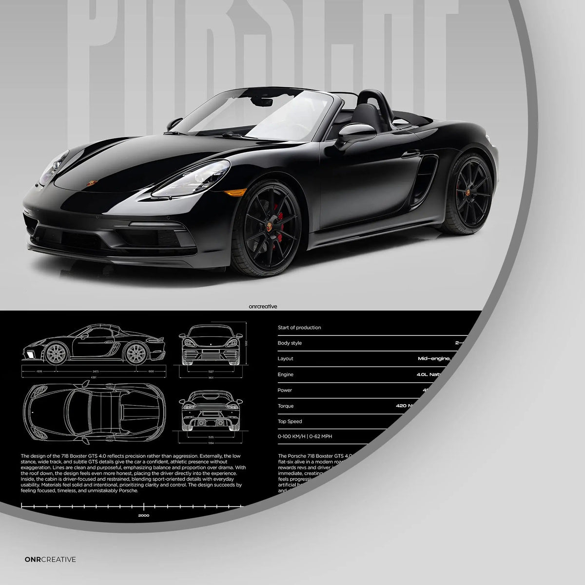 Porsche 718 Boxster GTS Car Poster - image 2
