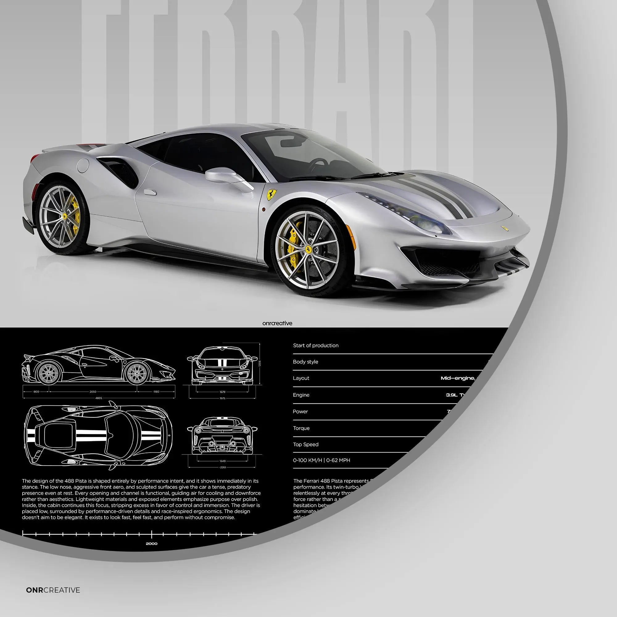 Ferrari 488 Pista Car Poster - image 5