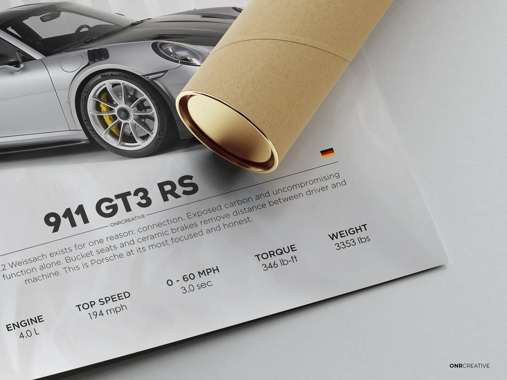Porsche 911 GT3 RS 991.2 Weissach Package Car Poster - image 4