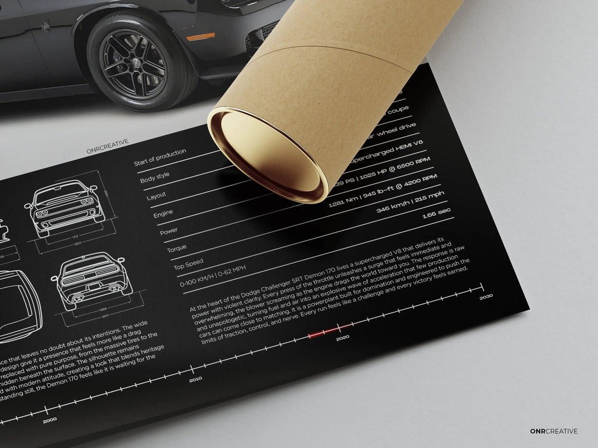 Dodge Challenger SRT Demon 170 Car Poster - image 6