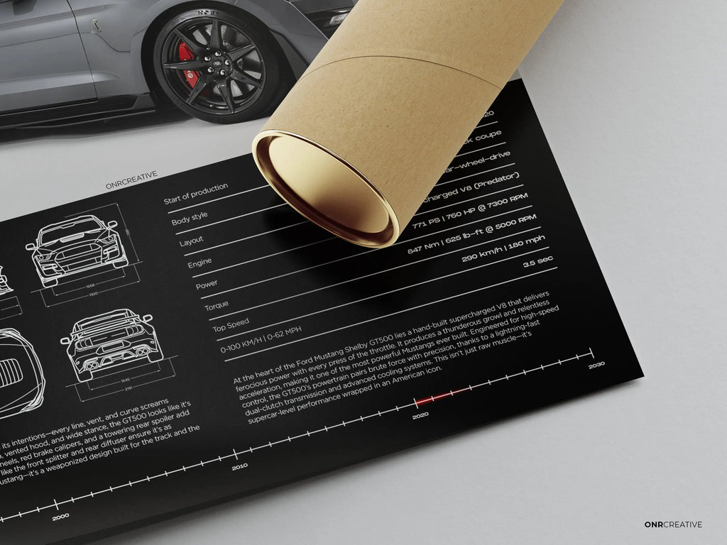 Ford Mustang Shelby GT500 Car Poster - image 4