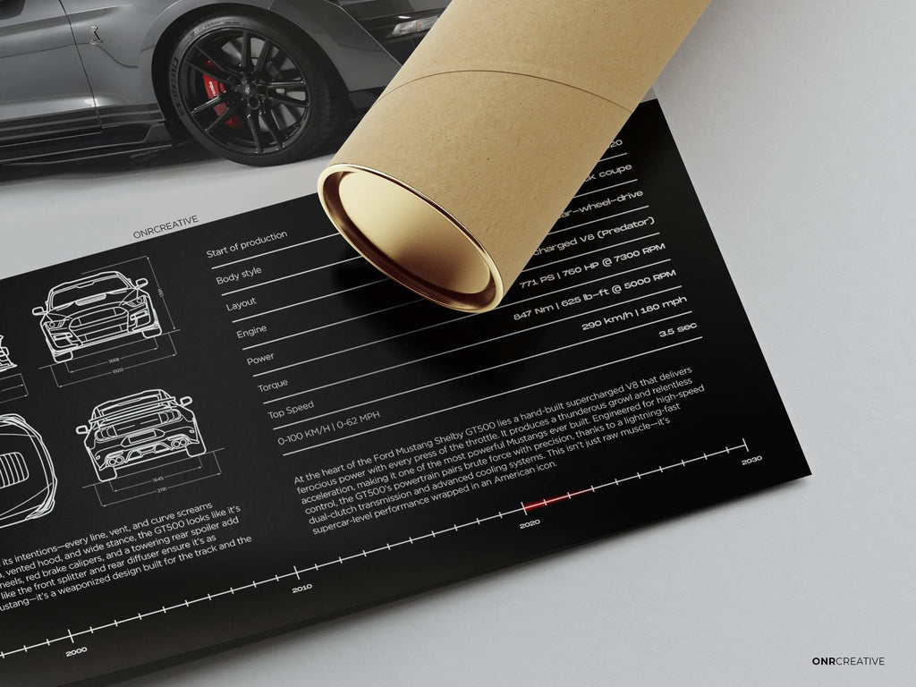 Ford Mustang Shelby GT500 Car Poster - image 4