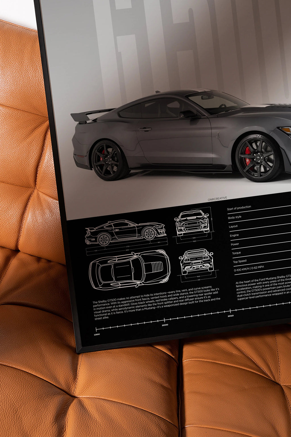 Ford Mustang Shelby GT500 Car Poster - image 5
