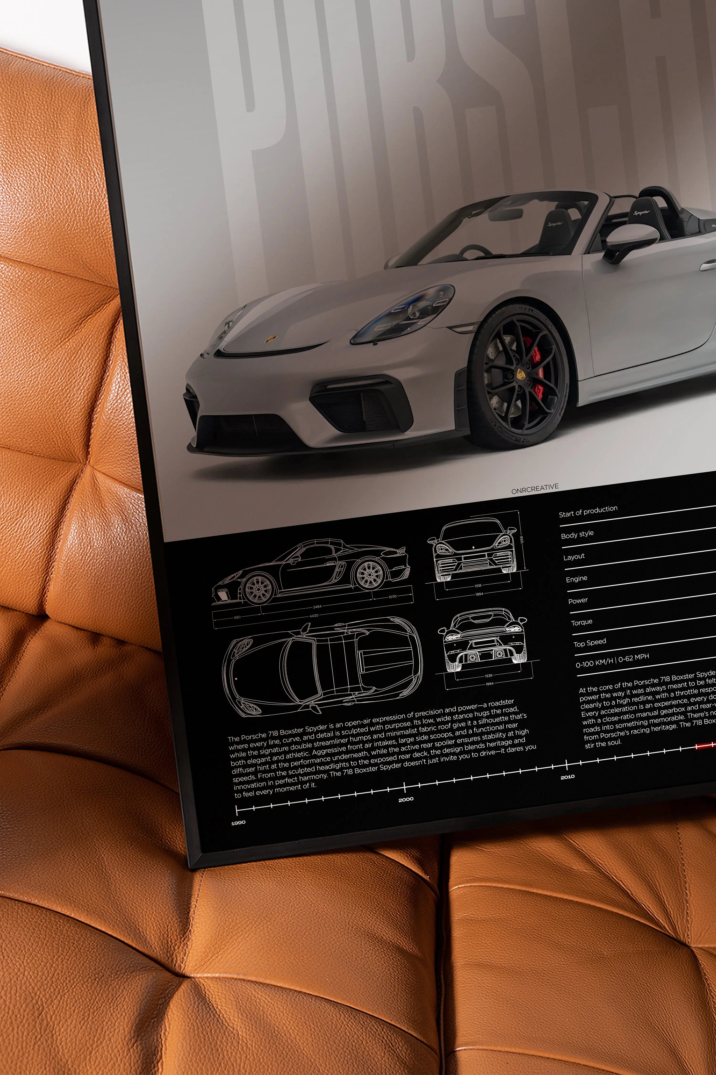 Porsche 718 Boxster Spyder Car Poster - image 5